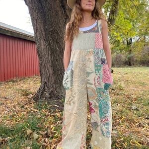 Blue Sky Multicolor Patchwork Jumpsuit